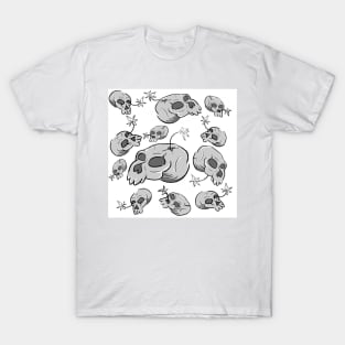 Skull Bomb (Grey Scale) T-Shirt